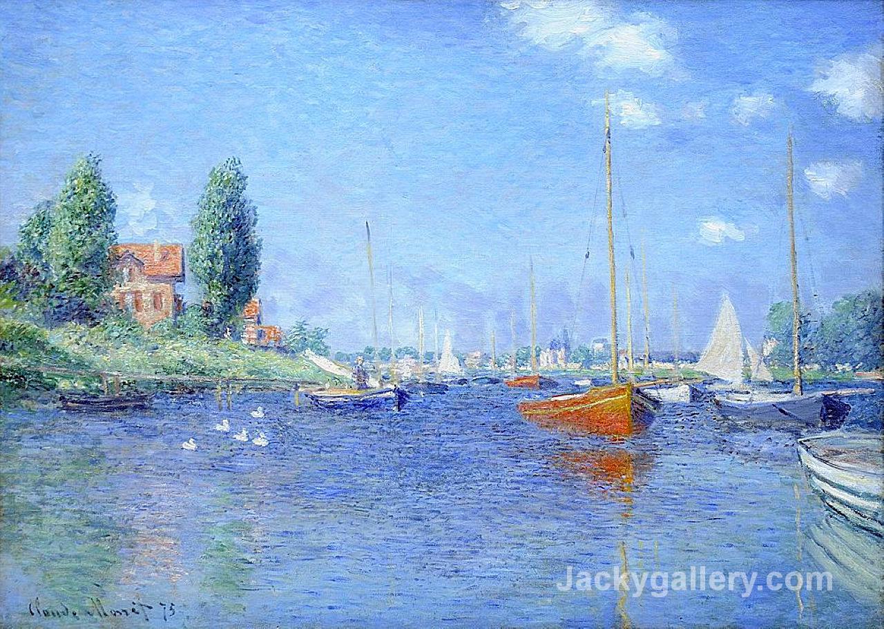 Red Boats, Argenteuil (oil on canvas) by Claude Monet paintings reproduction - Click Image to Close